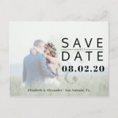 Trendy vet typografie foto bruiloft opslaan van de aankondigingskaart (Voorkant)