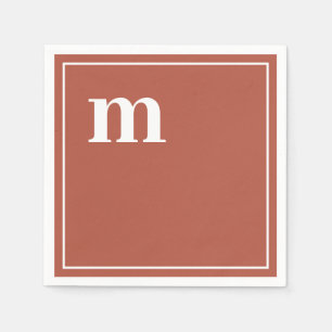 Trendy Vetgedrukte Kleine Letters Monogram Terraco Servet