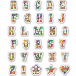 Trendy vetgedrukte letters   Monogram alfabet Stic Sticker