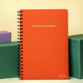 Trendy Vibrant Bold Sinaasappel Weekly Monogram 20 Planner