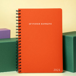 Trendy Vibrant Bold Sinaasappel Weekly Monogram 20 Planner