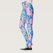 Trendy Vibrant Summer Resort Chic Floral Mode Leggings (Links)