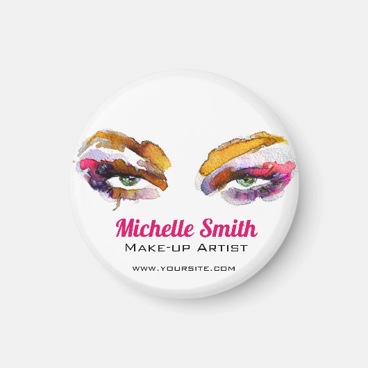 Trendy Vibrant Waterverf Eye Make-up Artist Magneet (Voorkant)