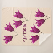 Trendy Victoria naam roze tulp bloemen deken (Voorkant (horizontaal))