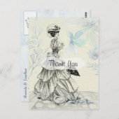 Trendy Victoriaans Lady  Dank u Briefkaart (Voorkant / Achterkant)