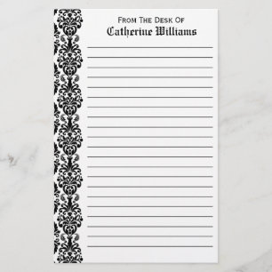 Trendy Victoriaans zwarte kant Damask zijrand Briefpapier