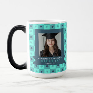 Trendy vierkant print cadeau voor hem afstuderen magische mok
