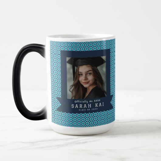 Trendy vierkant print Masters Grad Magische Mok (Links)