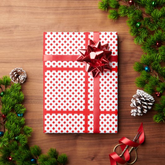 TRENDY VIERKANTE RODE WRAP CADEAUPAPIER (Feestdagen Geschenken)