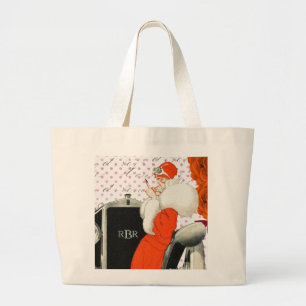 Trendy Vintage Franse Reclame van de Mode Grote Tote Bag