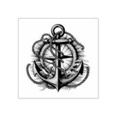 Trendy Vintage Nautical Anker Rubberstempel (Afrduk)