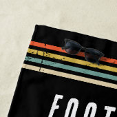 Trendy Vintage Personalized Football Ball Black  Strandlaken (In situ)