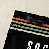 Trendy Vintage Personalized Soccer Ball Black  Strandlaken (In situ)