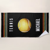 Trendy Vintage Personalized Tennis Black  Strandlaken (Voorkant)