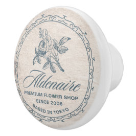 Trendy vintage premium flower shop grunge kraft    keramische knop