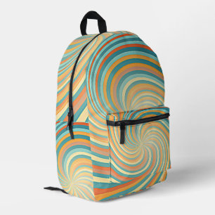 Trendy Vintage Retro Werveling Pastel Kleur Bedrukte Rugzak