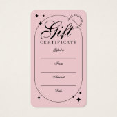 Trendy Vintage Script Blush Roze Cadeaubon Visitekaartje (Voorkant)