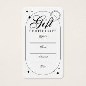 Trendy Vintage Script Minimalistisch Cadeaubon Visitekaartje (Voorkant)