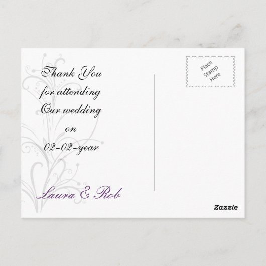 trendy violet Bedankt Kaarten (Achterkant)