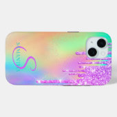 Trendy Violet Glitter Drips Regenboog Holografisch Case-Mate iPhone Case (Achterkant (horizontaal))