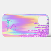 Trendy Violet Glitter Drives ombre Holographic Case-Mate iPhone Case (Achterkant (horizontaal))