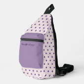 Trendy Violet Jouw naam Stripes & Blooms Sling Bag (Rechterhoek)