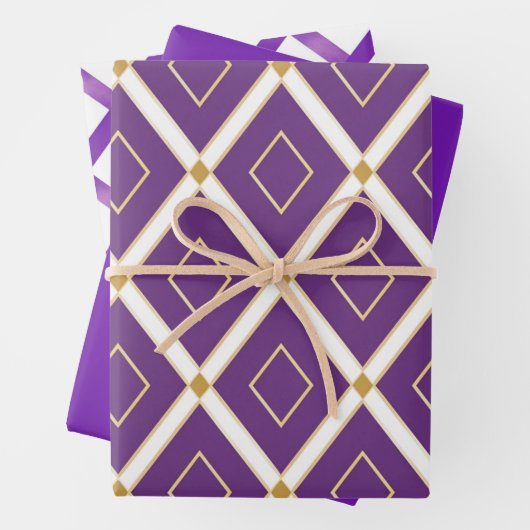 Trendy Violet Paarse Dynamic Patroon Inpakpapier Vel (In situ)