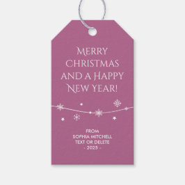 Trendy - Violet Roze - Sneeuwvlok cadeau Labels Cadeaulabel