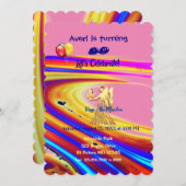 Trendy Virgo Birthday Party Invitation Kaart (Voorkant / Achterkant)