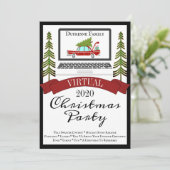 Trendy Virtual Kerstparty Kaart (Staand voorkant)
