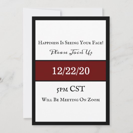 Trendy Virtual Kerstparty Kaart (Achterkant)