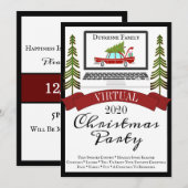 Trendy Virtual Kerstparty Kaart (Voorkant / Achterkant)