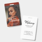 Trendy Visagist Foto Wit Schrift Badge (Voor- en achterkant)