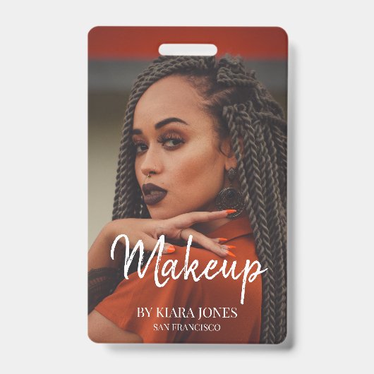 Trendy Visagist Foto Wit Schrift Badge (Voorzijde)