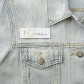 Trendy Visagist Gouden Monogram Zwart Wit Naamplaatje (In situ)