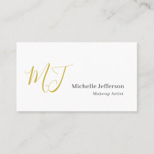 Trendy Visagist Gouden Monogram Zwart Wit Visitekaartje
