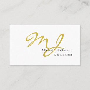 Trendy Visagist Gouden Monogram Zwart Wit Visitekaartje
