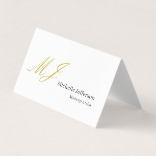 Trendy Visagist Gouden Monogram Zwart Wit Visitekaartje
