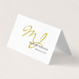 Trendy Visagist Gouden Monogram Zwart Wit Visitekaartje