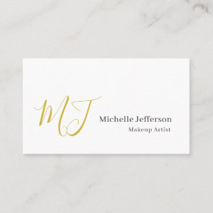 Trendy Visagist Gouden Monogram Zwart Wit Visitekaartje