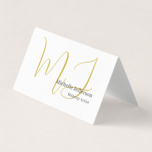 Trendy Visagist Gouden Monogram Zwart Wit Visitekaartje