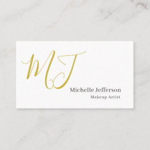 Trendy Visagist Gouden Monogram Zwart Wit Visitekaartje