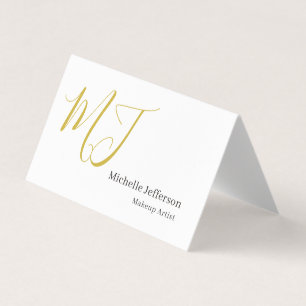 Trendy Visagist Gouden Monogram Zwart Wit Visitekaartje