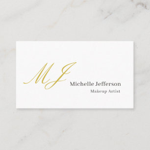 Trendy Visagist Gouden Monogram Zwart Wit Visitekaartje