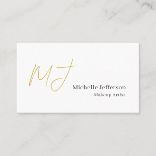 Trendy Visagist Gouden Monogram Zwart Wit Visitekaartje