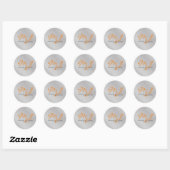Trendy Visagist Zilver Grijs Oranje Monogram Ronde Sticker (Vel)