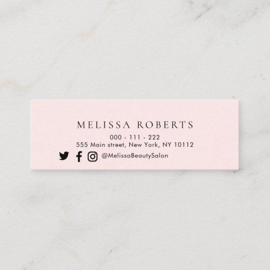 trendy visitekaartje met gouden en roze haar (Achterkant)
