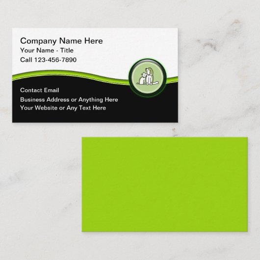 Trendy Visitekaartjes voor dierenverzorging (Voorkant / Achterkant)