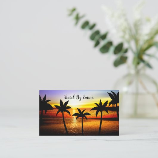 Trendy Visitekaartjes voor reisbureaus (Staand voorkant)