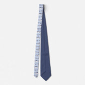 Trendy Vispatroon Blauw Stropdas (Achterkant)